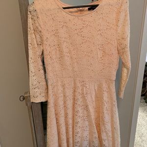 Pink lace sun dress long sleeves